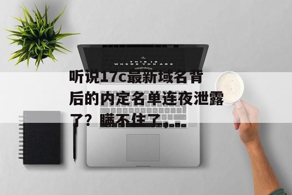 听说17c最新域名背后的内定名单连夜泄露了？瞒不住了，
